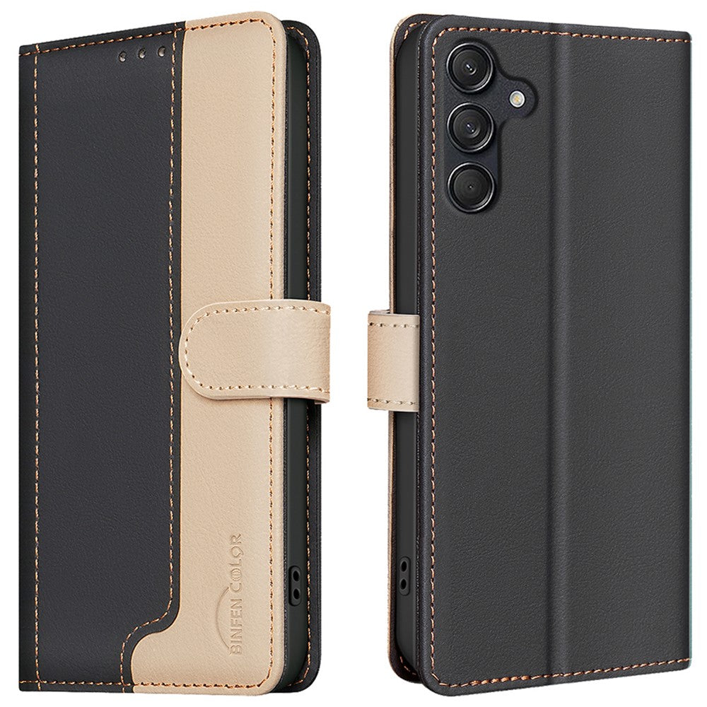 BINFEN COLOR BF33 for Samsung Galaxy A26 5G Leather Case Splicing Color RFID Blocking