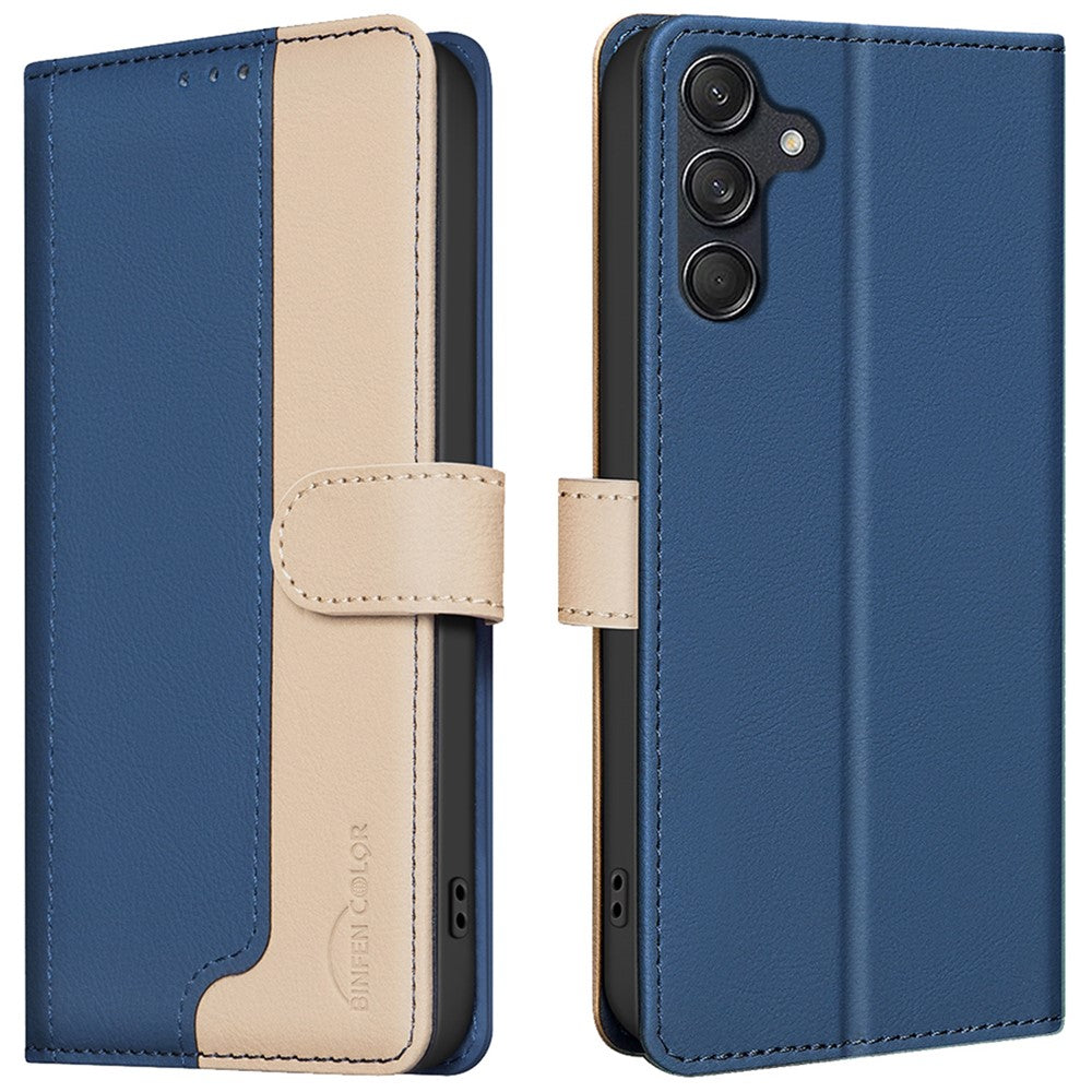 BINFEN COLOR BF33 for Samsung Galaxy A26 5G Leather Case Splicing Color RFID Blocking