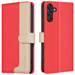 BINFEN COLOR BF33 for Samsung Galaxy A26 5G Leather Case Splicing Color RFID Blocking
