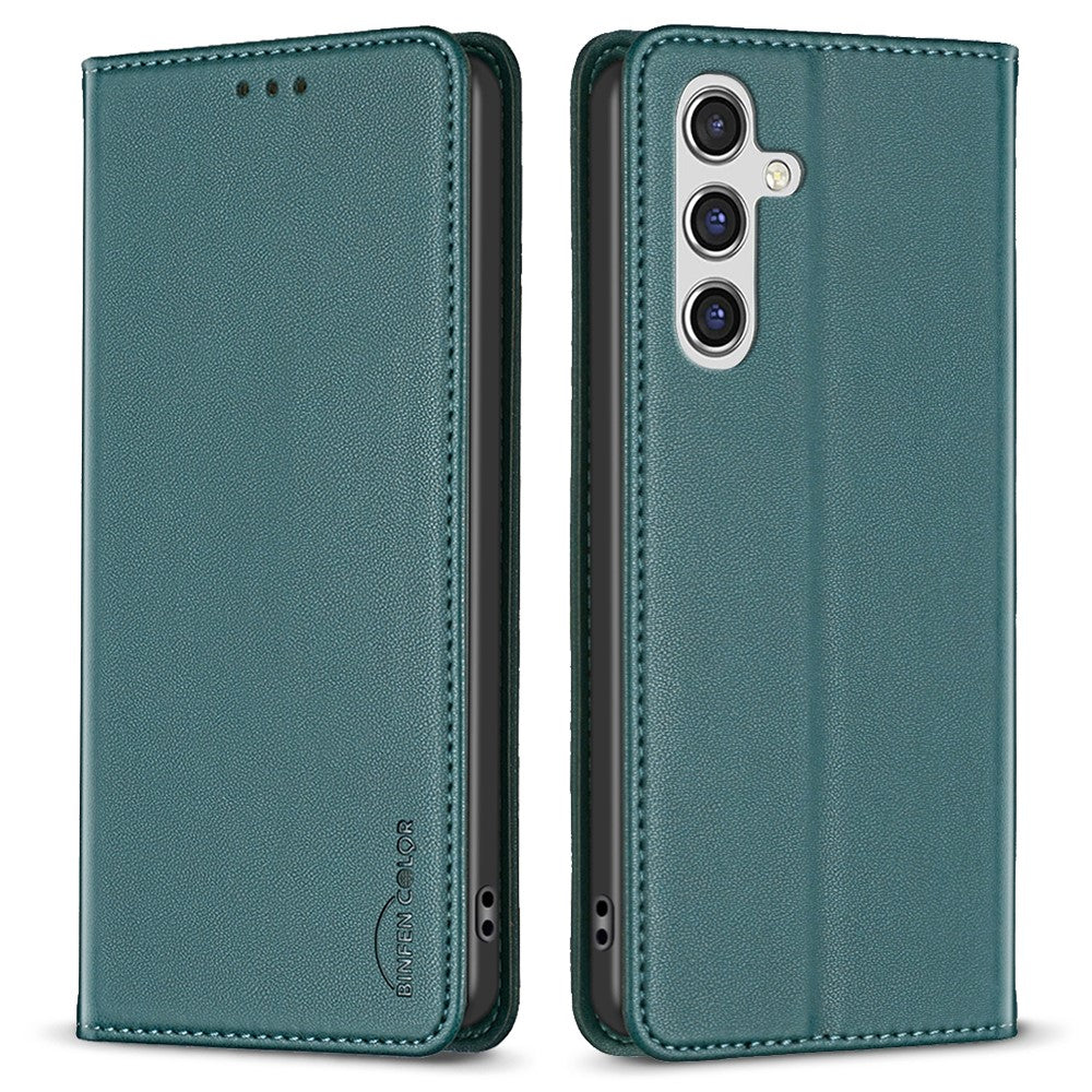 BINFEN COLOR BF18 For Samsung Galaxy A56 5G Leather Case Card Slots Phone Cover