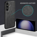 For Samsung Galaxy A56 5G Case Retro Leather Coated PC+TPU Phone Cover