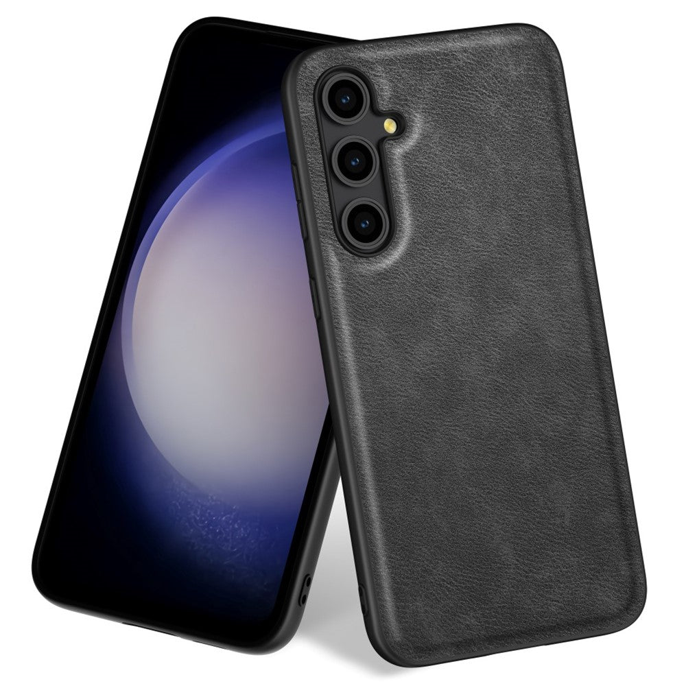 For Samsung Galaxy A56 5G Case Retro Leather Coated PC+TPU Phone Cover