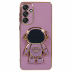 Samsung Galaxy A15 5G-skal, galvaniserat mjukt TPU-mobilskal med dolt Astronaut-stativ