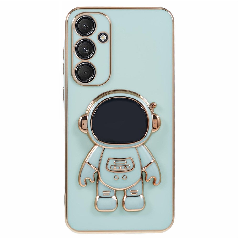 Til Samsung Galaxy A16 5G / A16 4G Cover Galvanisering Blød TPU Telefoncover med Astronaut Skjult Stander