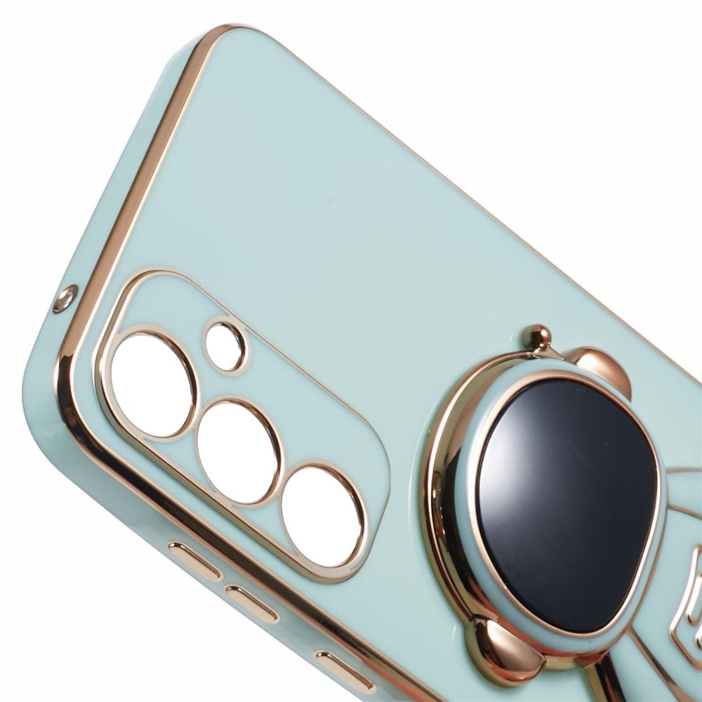 Til Samsung Galaxy A16 5G / A16 4G Cover Galvanisering Blød TPU Telefoncover med Astronaut Skjult Stander