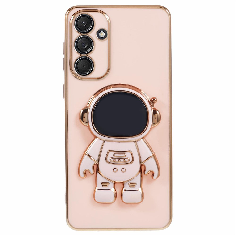 Til Samsung Galaxy A16 5G / A16 4G Cover Galvanisering Blød TPU Telefoncover med Astronaut Skjult Stander