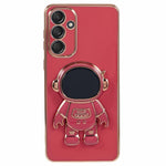 Til Samsung Galaxy A16 5G / A16 4G Cover Galvanisering Blød TPU Telefoncover med Astronaut Skjult Stander
