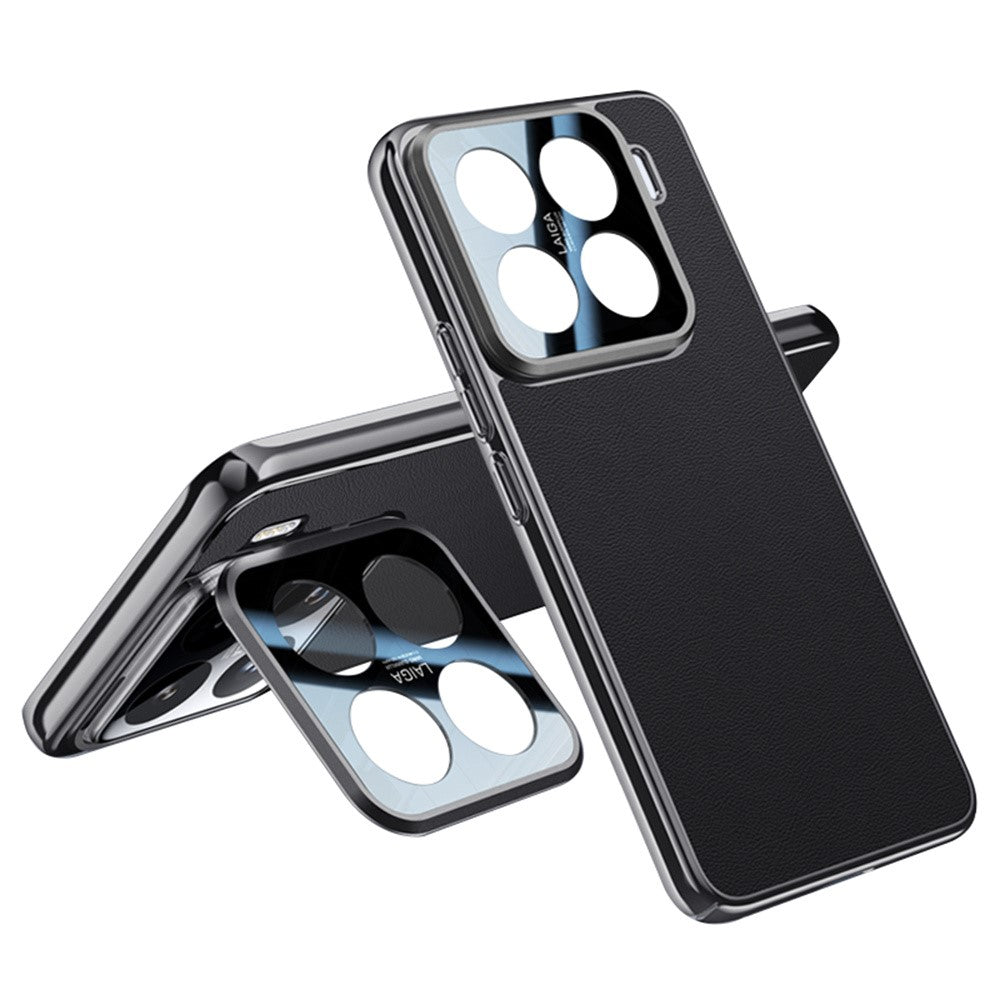For Xiaomi 15 Pro Case with Lens Guard Kickstand Anti Drop TPU+PU Phone Back Cover