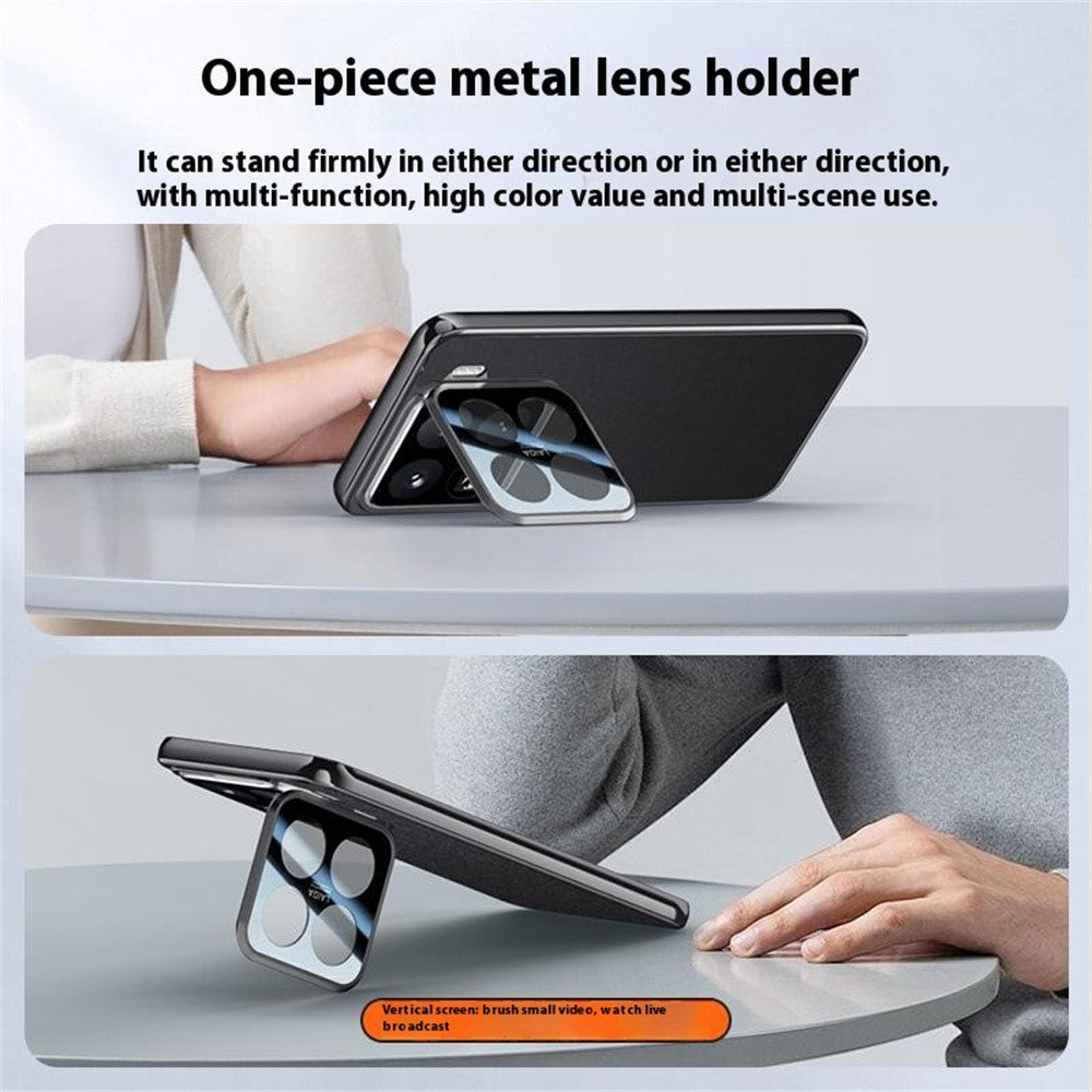 For Xiaomi 15 Pro Case with Lens Guard Kickstand Anti Drop TPU+PU Phone Back Cover