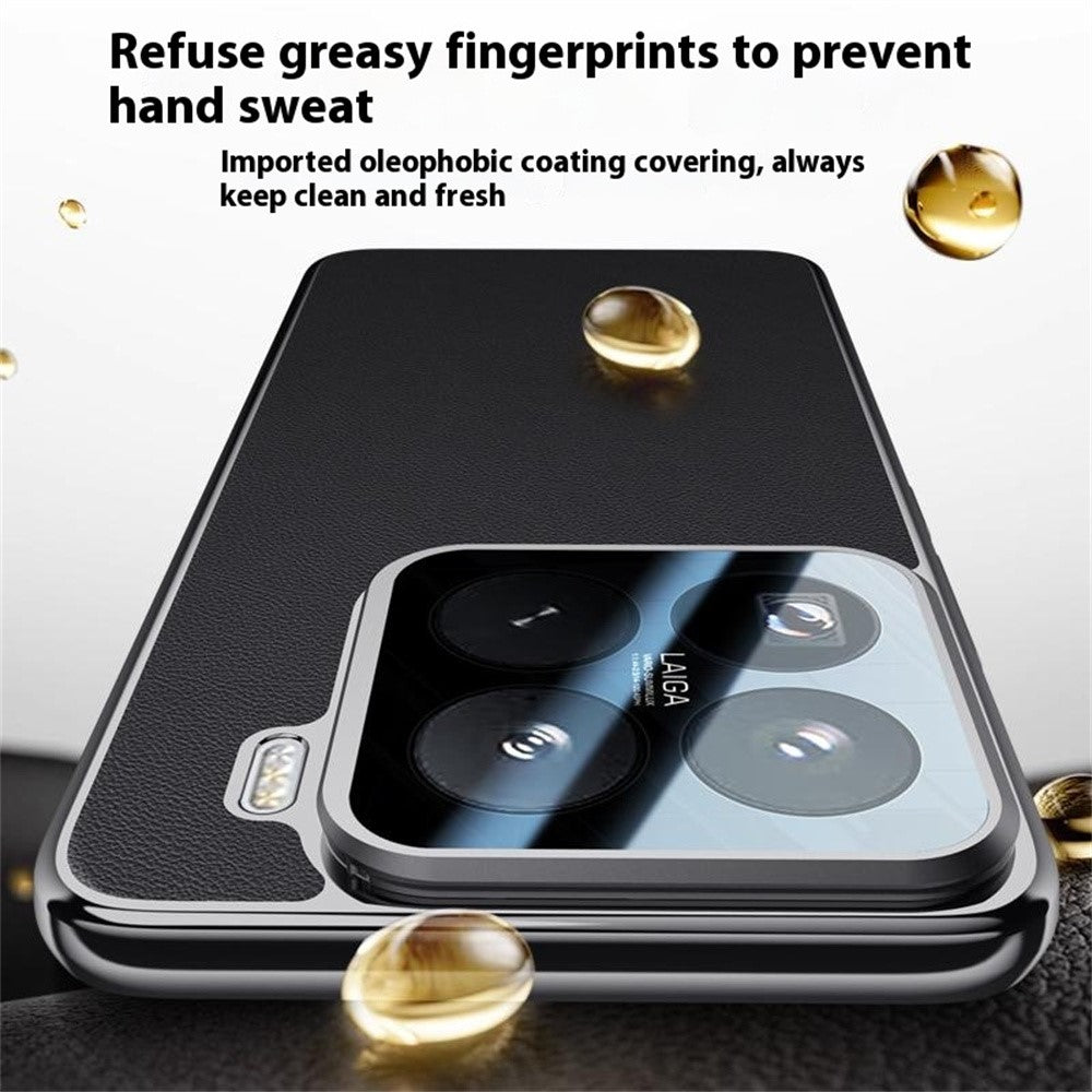 For Xiaomi 15 Pro Case with Lens Guard Kickstand Anti Drop TPU+PU Phone Back Cover