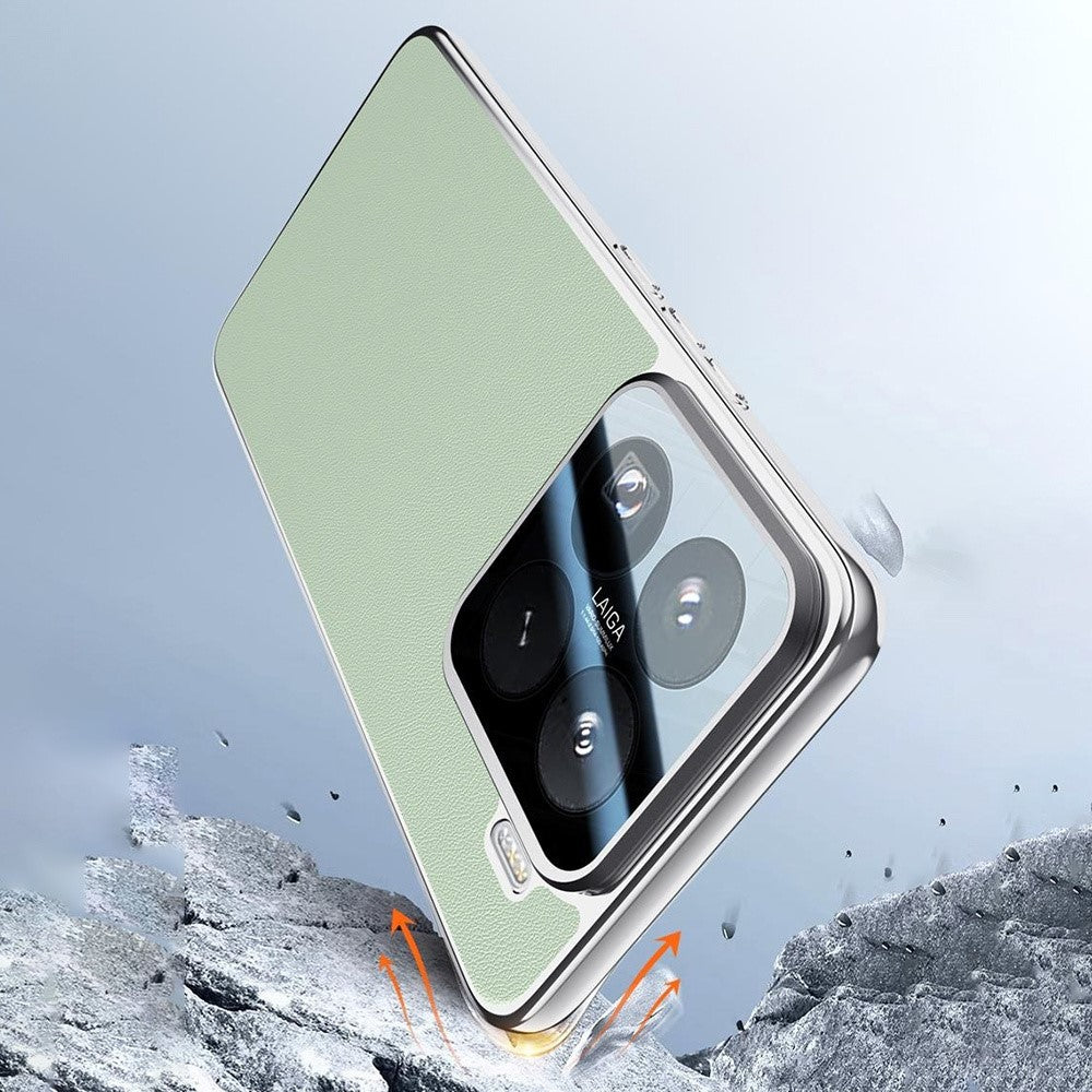 For Xiaomi 15 Pro Case with Lens Guard Kickstand Anti Drop TPU+PU Phone Back Cover