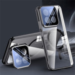 For Xiaomi 15 Magnetic Case Lens Kickstand Clear PC Back Cover