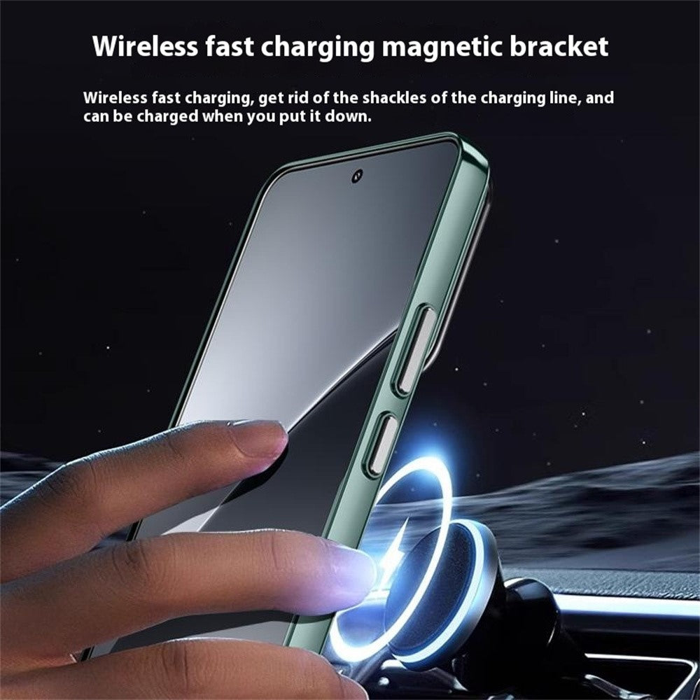 For Xiaomi 15 Magnetic Case Lens Kickstand Clear PC Back Cover