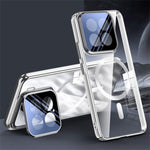For Xiaomi 15 Magnetic Case Lens Kickstand Clear PC Back Cover