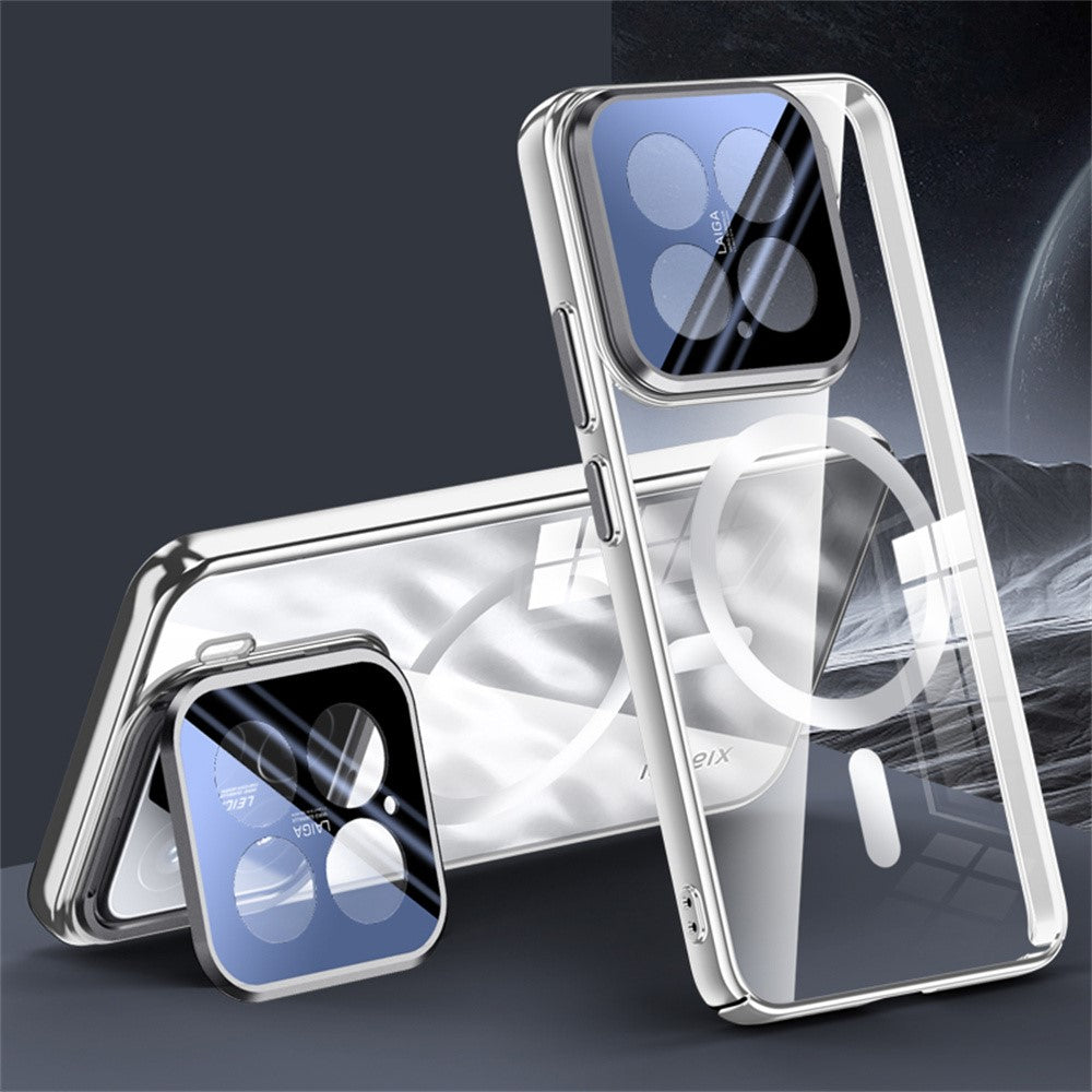 For Xiaomi 15 Magnetic Case Lens Kickstand Clear PC Back Cover