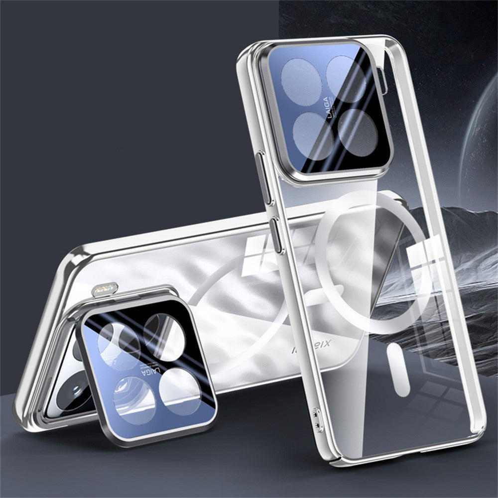 For Xiaomi 15 Pro Magnetic Case Lens Kickstand Clear PC Back Cover