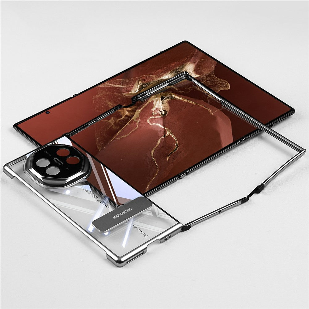 For Huawei Mate XT Ultimate Case Kickstand Electroplating Frame Clear PC Phone Back Cover