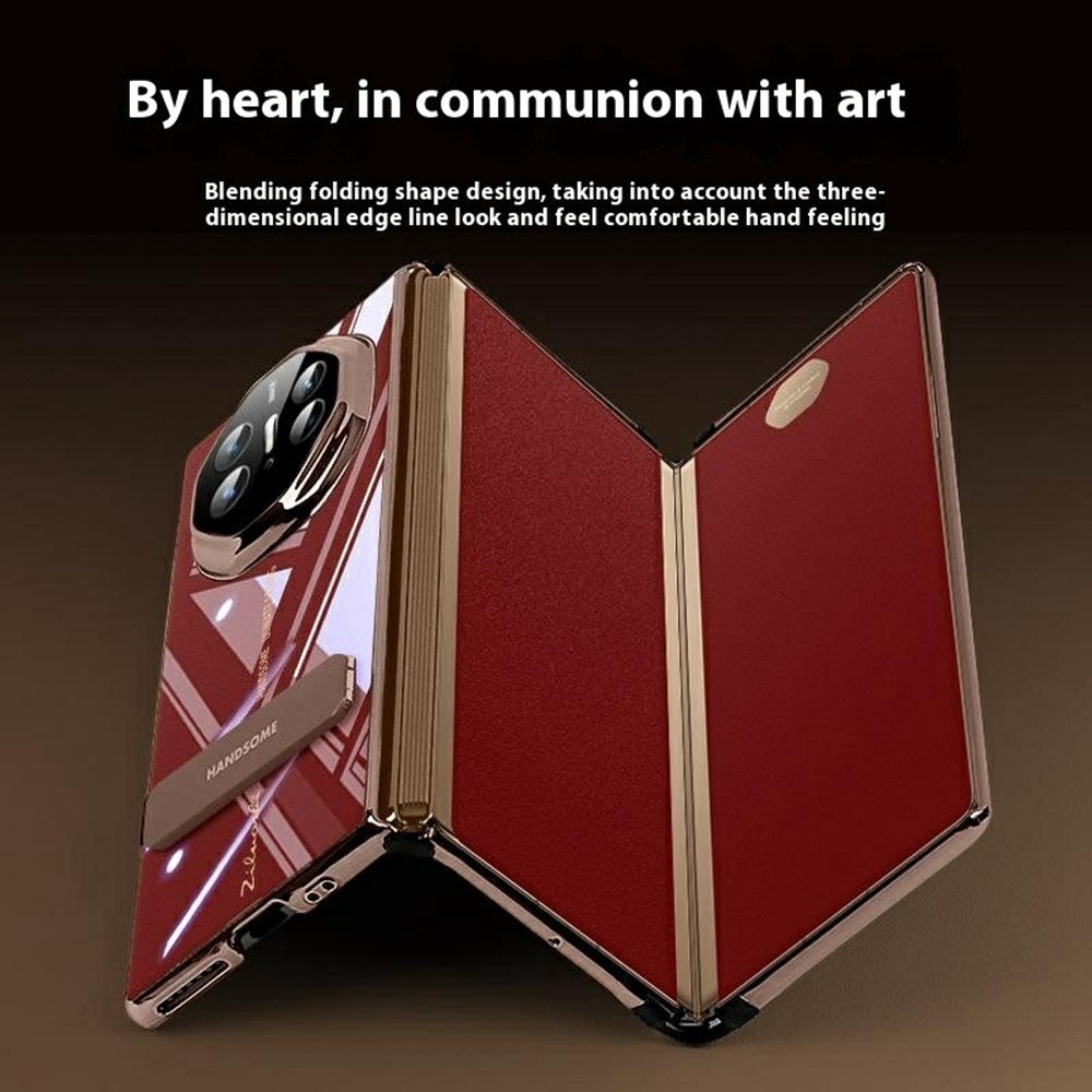 For Huawei Mate XT Ultimate Case Kickstand Electroplating Frame Clear PC Phone Back Cover