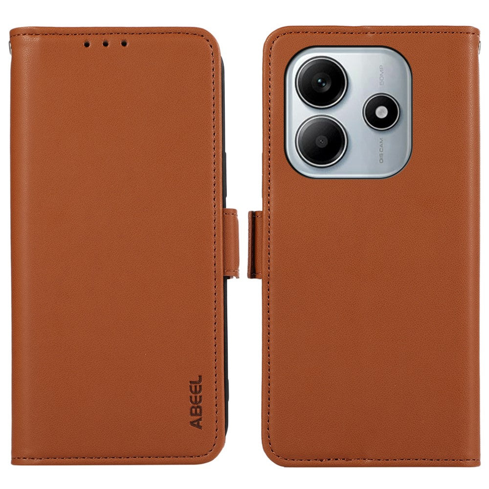 ABEEL For Xiaomi Redmi Note 14 4G (163.25mm) Case Leather Phone Cover with RFID Blocking Wallet