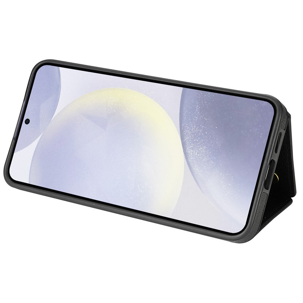 Til Samsung Galaxy A16 4G / 5G Cover Tri-Fold Kortholder Støtteben TPU+Læder Bagsidecover med Skulderrem