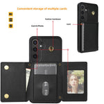 Til Samsung Galaxy A16 4G / 5G Cover Tri-Fold Kortholder Støtteben TPU+Læder Bagsidecover med Skulderrem