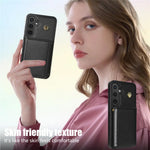 Til Samsung Galaxy A16 4G / 5G Cover Tri-Fold Kortholder Støtteben TPU+Læder Bagsidecover med Skulderrem