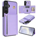 Til Samsung Galaxy A16 4G / 5G Cover Tri-Fold Kortholder Støtteben TPU+Læder Bagsidecover med Skulderrem