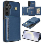 Til Samsung Galaxy A16 4G / 5G Cover Tri-Fold Kortholder Støtteben TPU+Læder Bagsidecover med Skulderrem