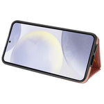 Samsung Galaxy A15 4G / 5G Skal Tri-Fold Korthållare Stativ TPU+Läder Baksida med Axelrem