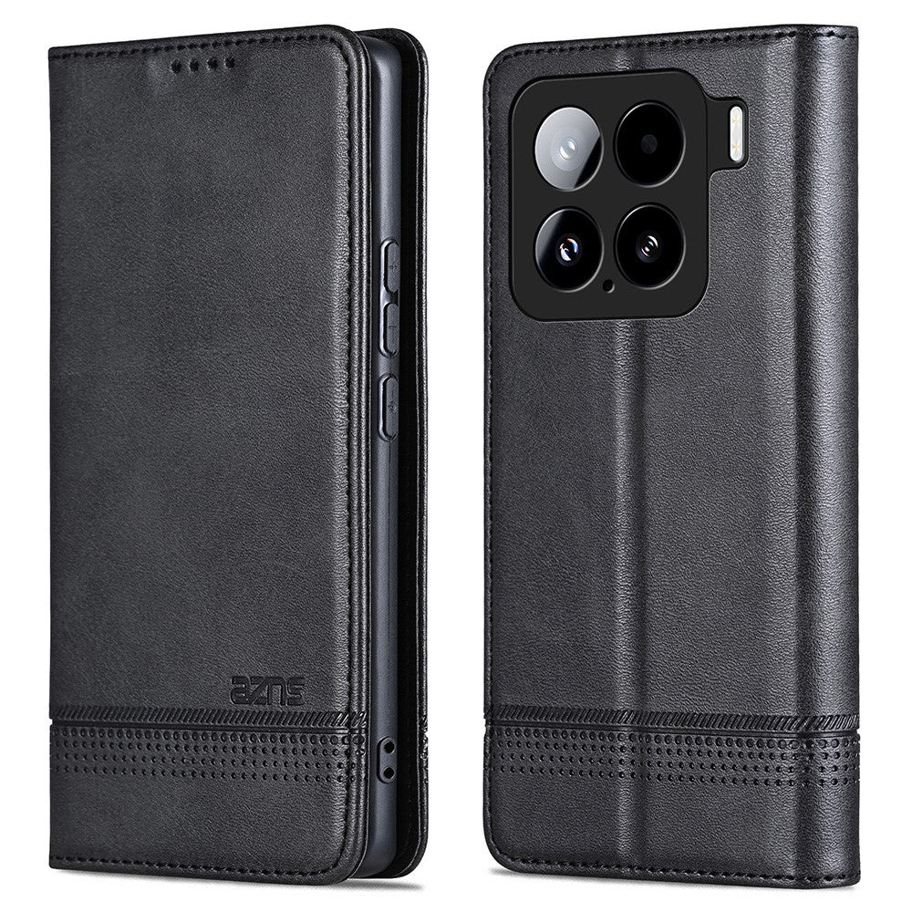 AZNS For Xiaomi 15 Case Cowhide Texture PU Leather Wallet Phone Cover