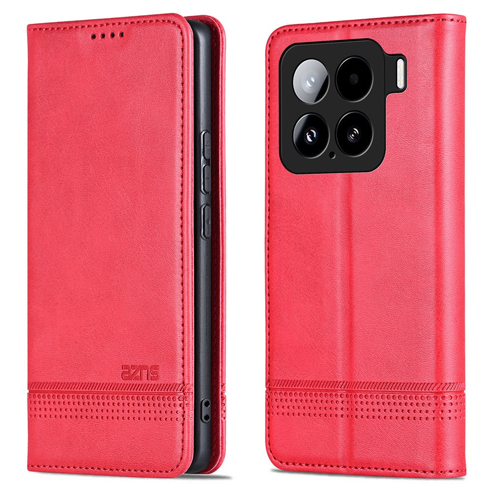 AZNS For Xiaomi 15 Case Cowhide Texture PU Leather Wallet Phone Cover