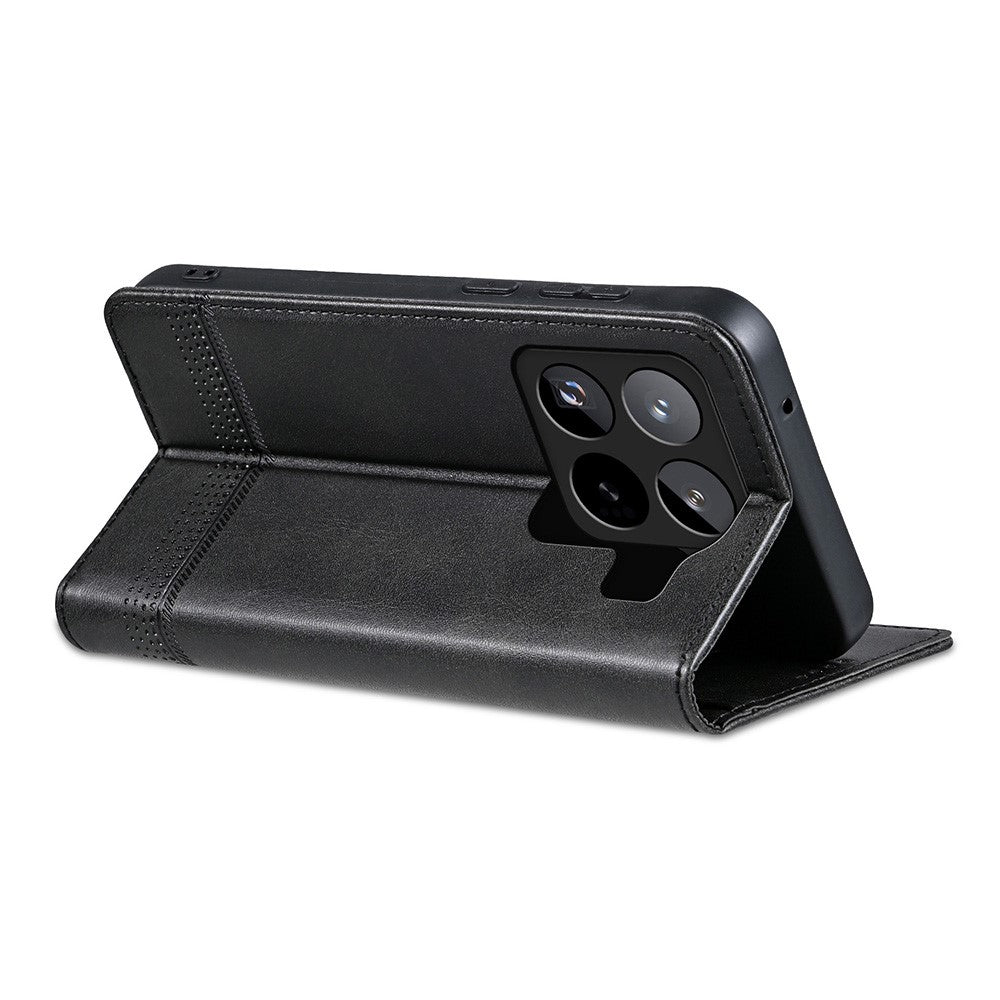 AZNS For Xiaomi 15 Pro Case Cowhide Texture PU Leather Wallet Phone Cover