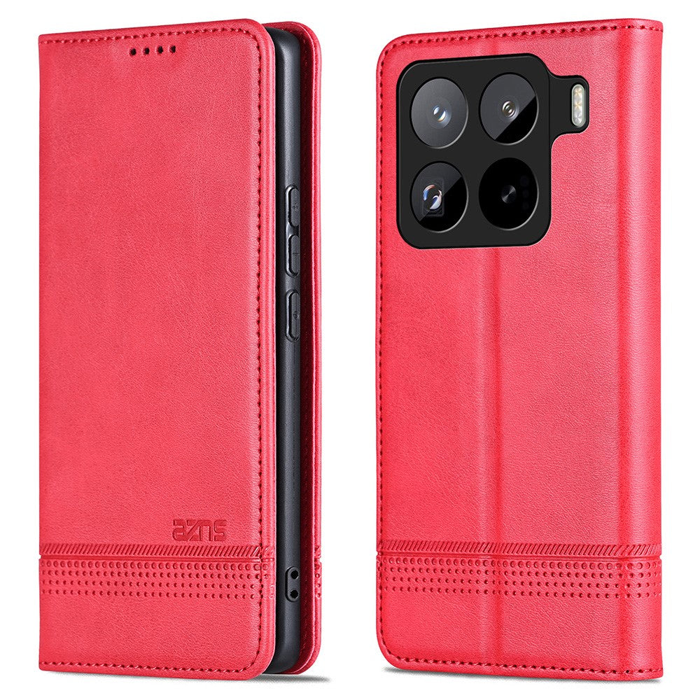 AZNS For Xiaomi 15 Pro Case Cowhide Texture PU Leather Wallet Phone Cover