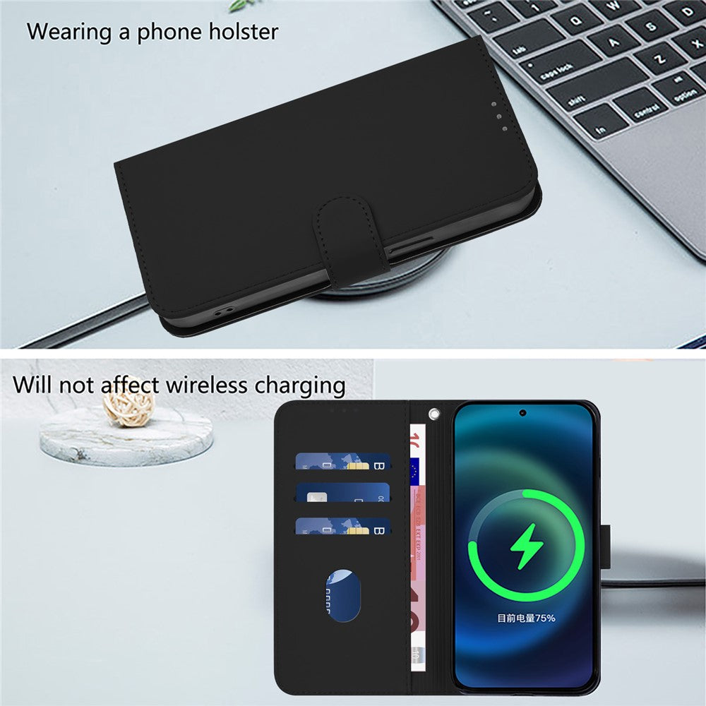 Til Samsung Galaxy A34 5G Cover Ensfarvet Pung Læder Telefoncover med Rem