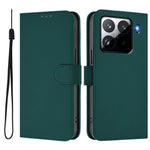 For Xiaomi 15 Pro Case Solid Color Wallet Leather Phone Cover with Strap