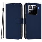 For Xiaomi 15 Pro Case Solid Color Wallet Leather Phone Cover with Strap