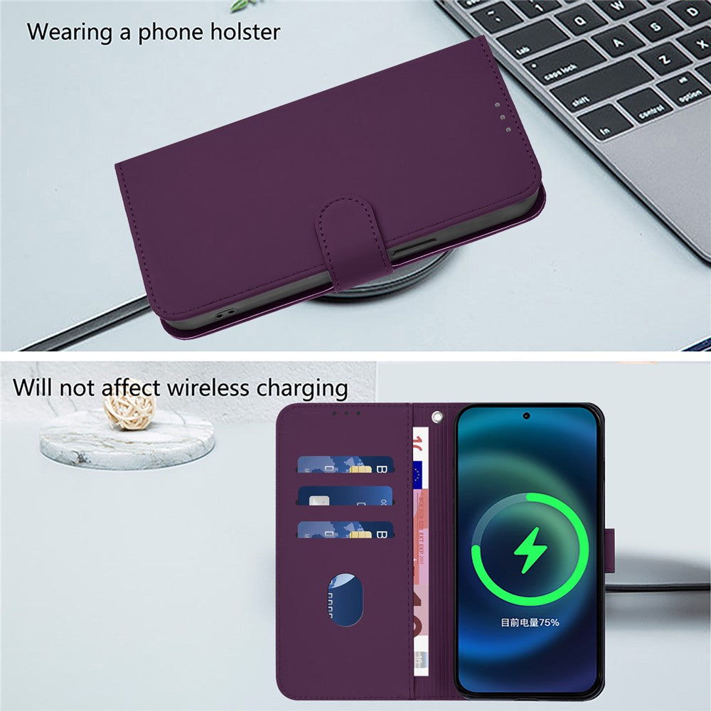 For Xiaomi 15 Pro Case Solid Color Wallet Leather Phone Cover with Strap