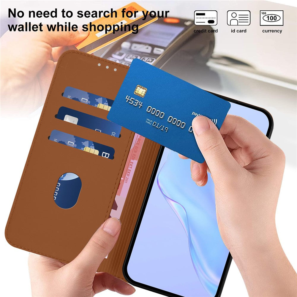 For Xiaomi 15 Case Solid Color Wallet Leather Phone Cover with Strap
