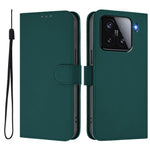 For Xiaomi 15 Case Solid Color Wallet Leather Phone Cover with Strap