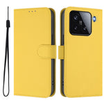 For Xiaomi 15 Case Solid Color Wallet Leather Phone Cover with Strap