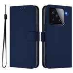For Xiaomi 15 Case Solid Color Wallet Leather Phone Cover with Strap