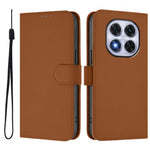 For Xiaomi Redmi Note 14 Pro+ 5G / Note 14 Pro 5G / Poco X7 5G Case Solid Color Wallet Leather Phone Cover with Strap