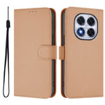 For Xiaomi Redmi Note 14 Pro+ 5G / Note 14 Pro 5G / Poco X7 5G Case Solid Color Wallet Leather Phone Cover with Strap