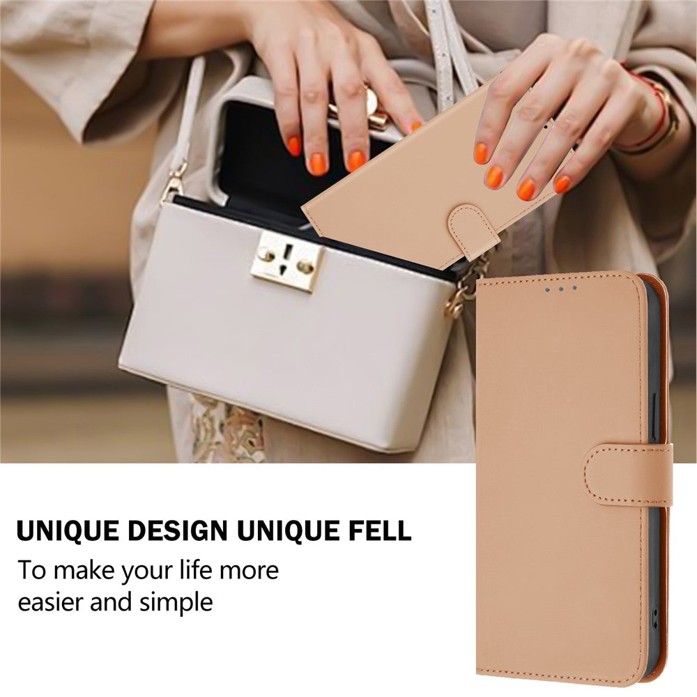 For Xiaomi Redmi Note 14 5G Case Solid Color Wallet Leather Phone Cover with Strap