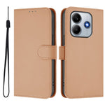 For Xiaomi Redmi Note 14 5G Case Solid Color Wallet Leather Phone Cover with Strap