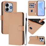 For Xiaomi Redmi Note 14 5G Case Solid Color Wallet Leather Phone Cover with Strap