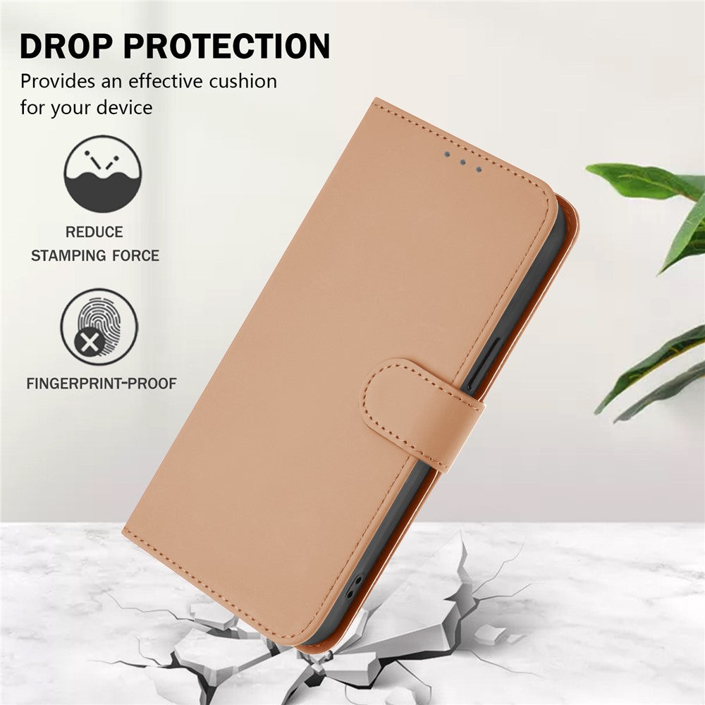 For Xiaomi Redmi Note 14 5G Case Solid Color Wallet Leather Phone Cover with Strap
