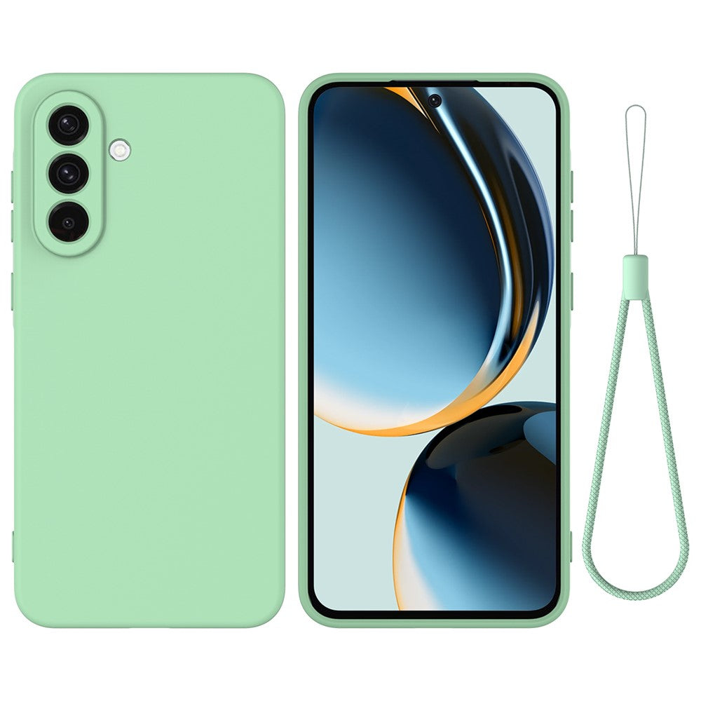 For Samsung Galaxy A36 5G Case Liquid Silicone Phone Back Cover with Hand Strap