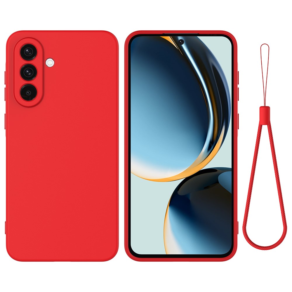Samsung Galaxy A36 5G-skal med flytande silikon och baksida med handrem
