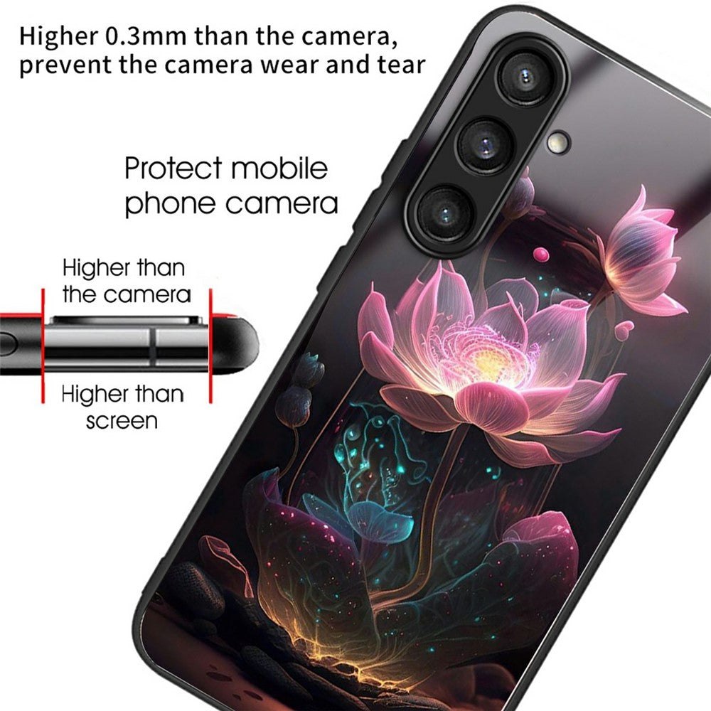 For Samsung Galaxy A36 5G Case Tempered Glass Back Cover with Pattern Printing